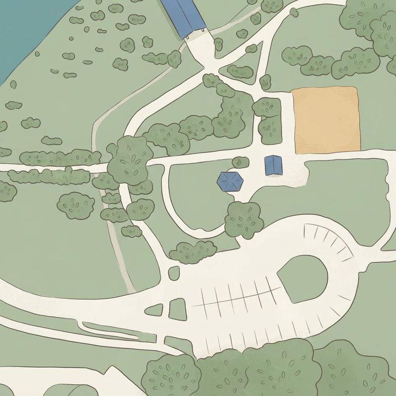 Illustrated map of Russell Creek Playground