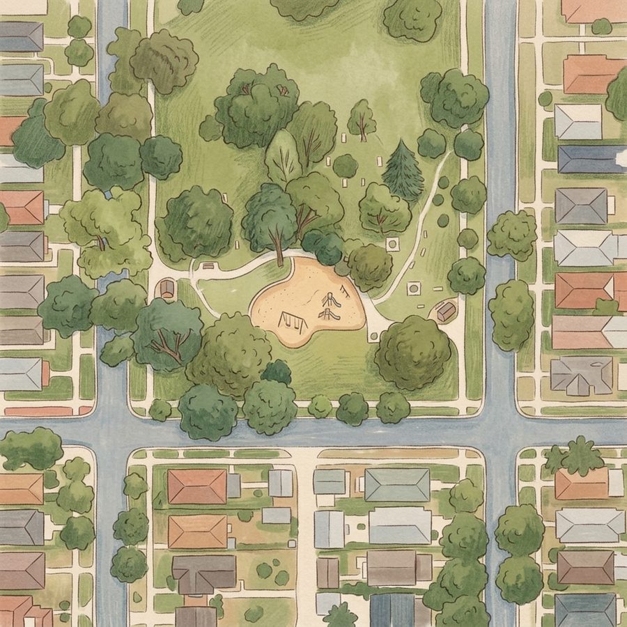 Illustrated map of Russell Square Park