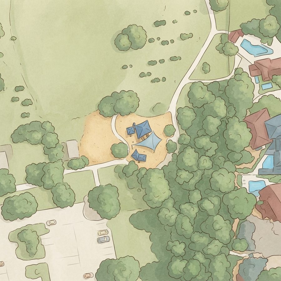 Illustrated map of S.J. Stovall Park Rd