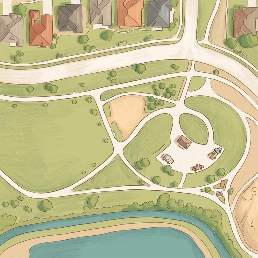 Illustrated map of Saddle Brook Park