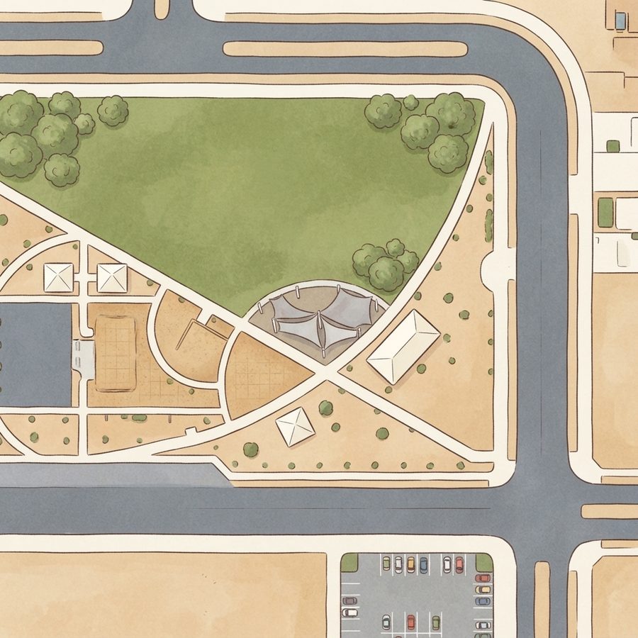 Illustrated map of Saddle Park