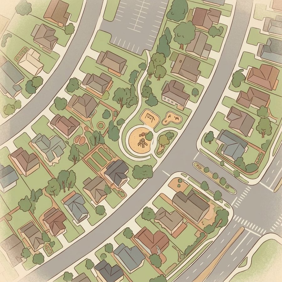 Illustrated map of Saddle Rock Ridge Playground