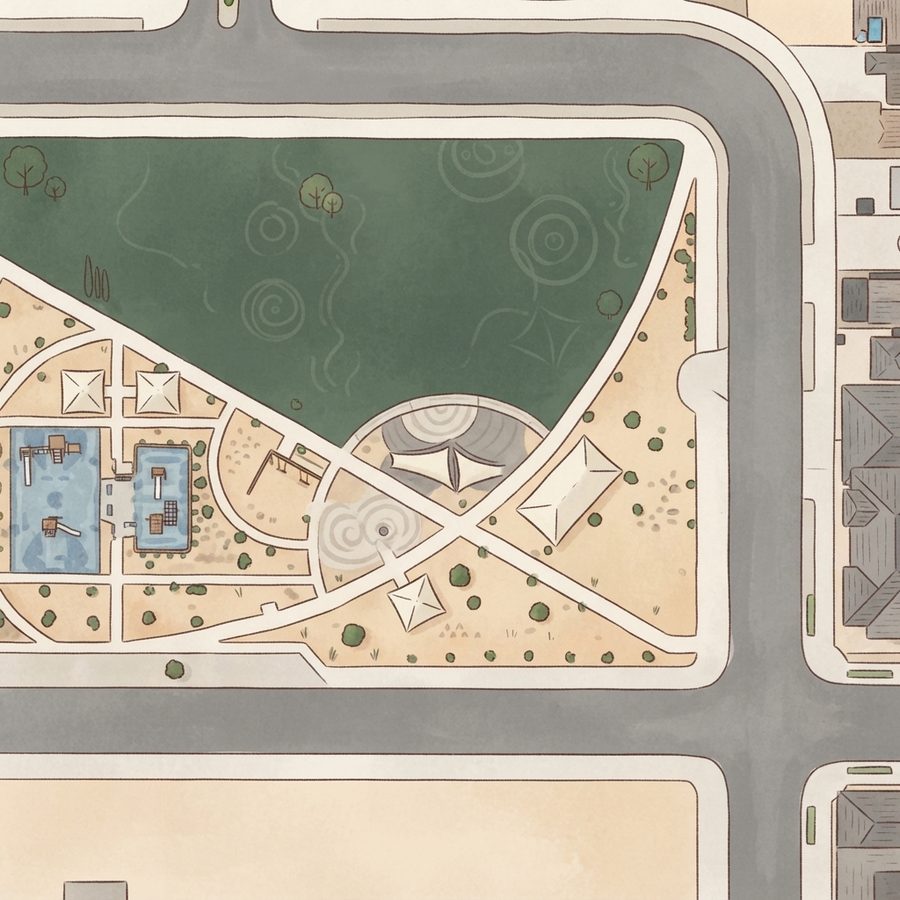 Illustrated map of Saddlebrook Park