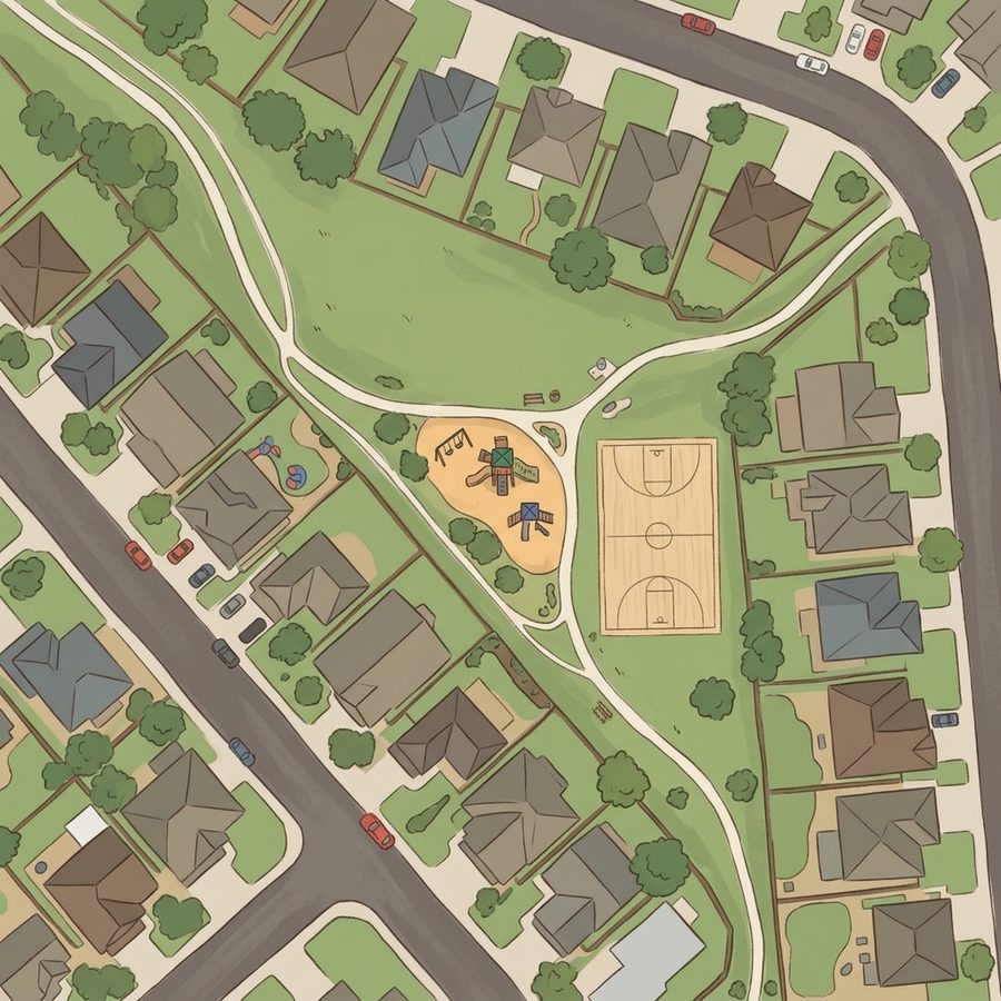 Illustrated map of Saddlerock Ridge Playground