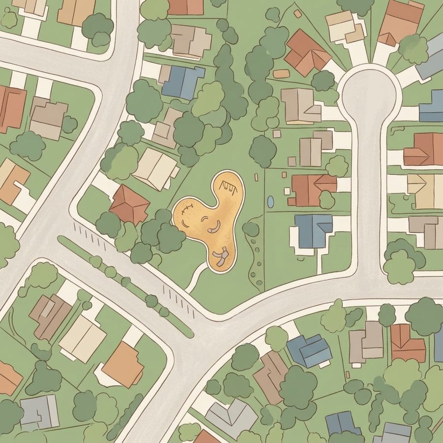 Illustrated map of Saddlewood Park