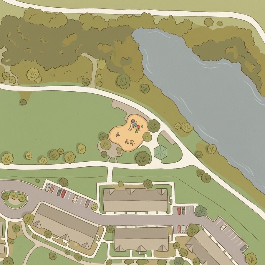Illustrated map of Sage Creek Park