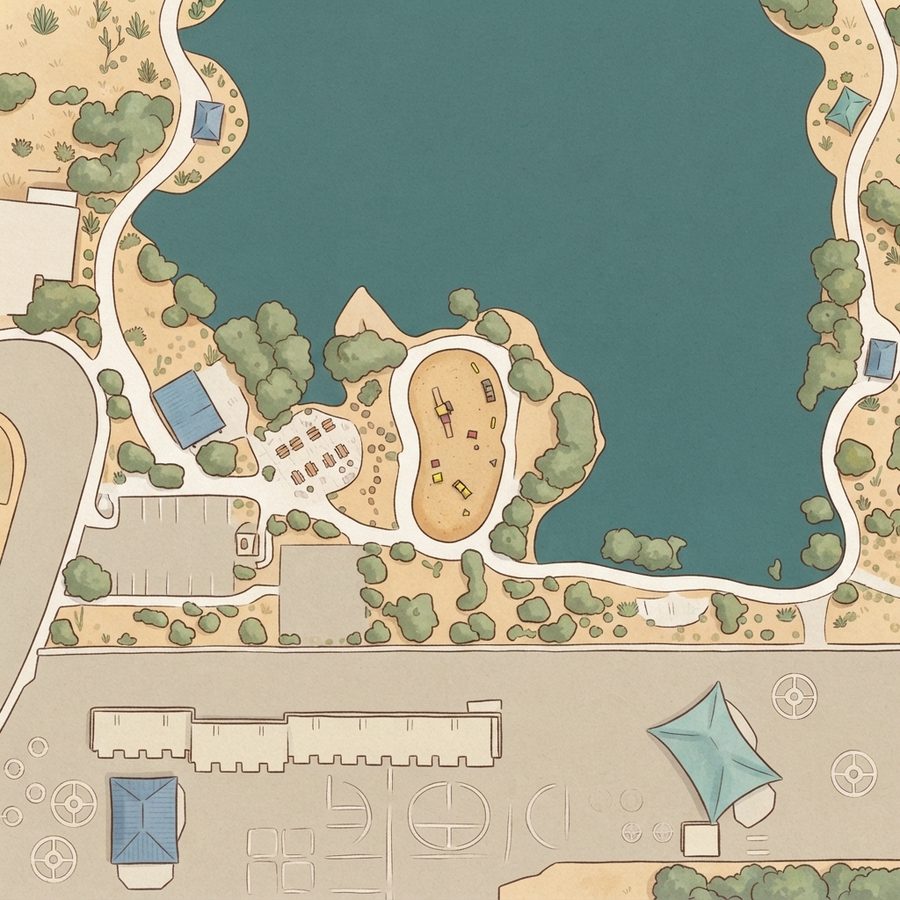 Illustrated map of Saguaro Park