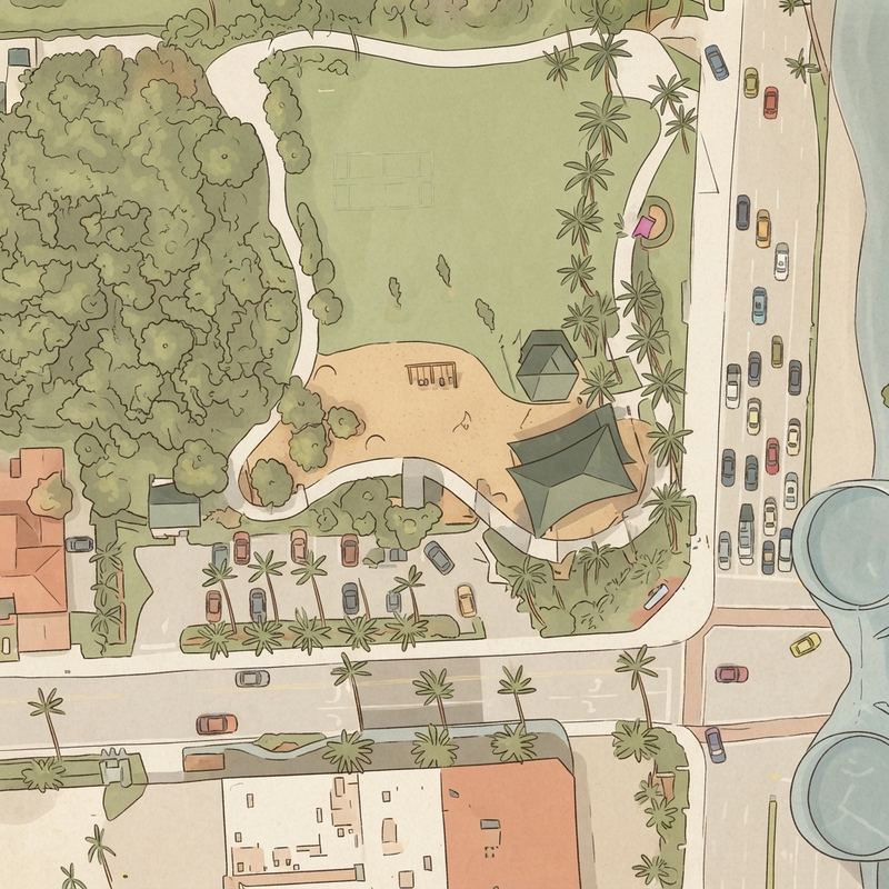Illustrated map of Samson Oceanfront Park