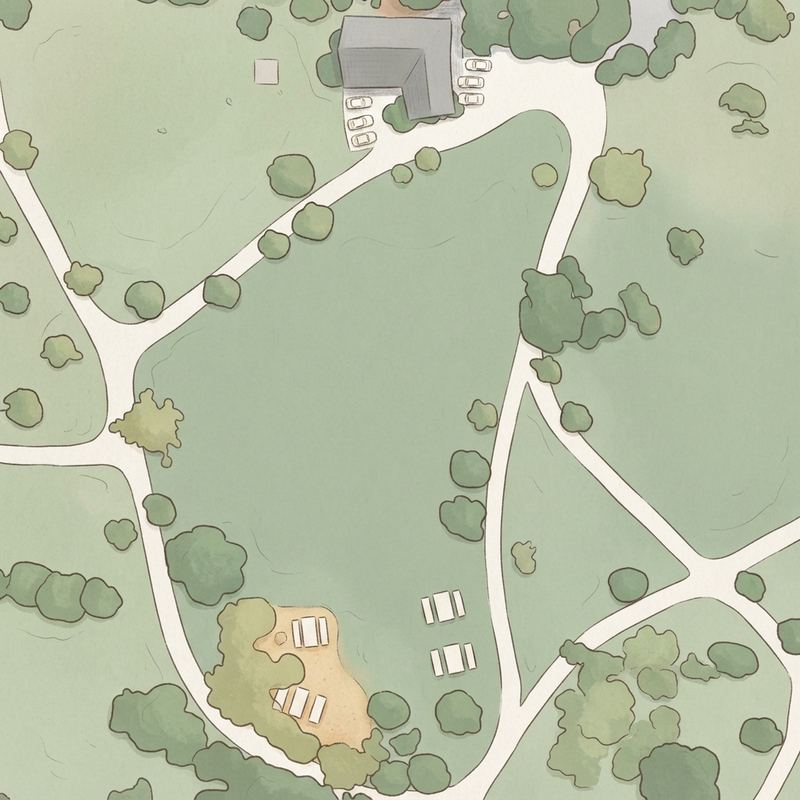 Illustrated map of Samuell Farm