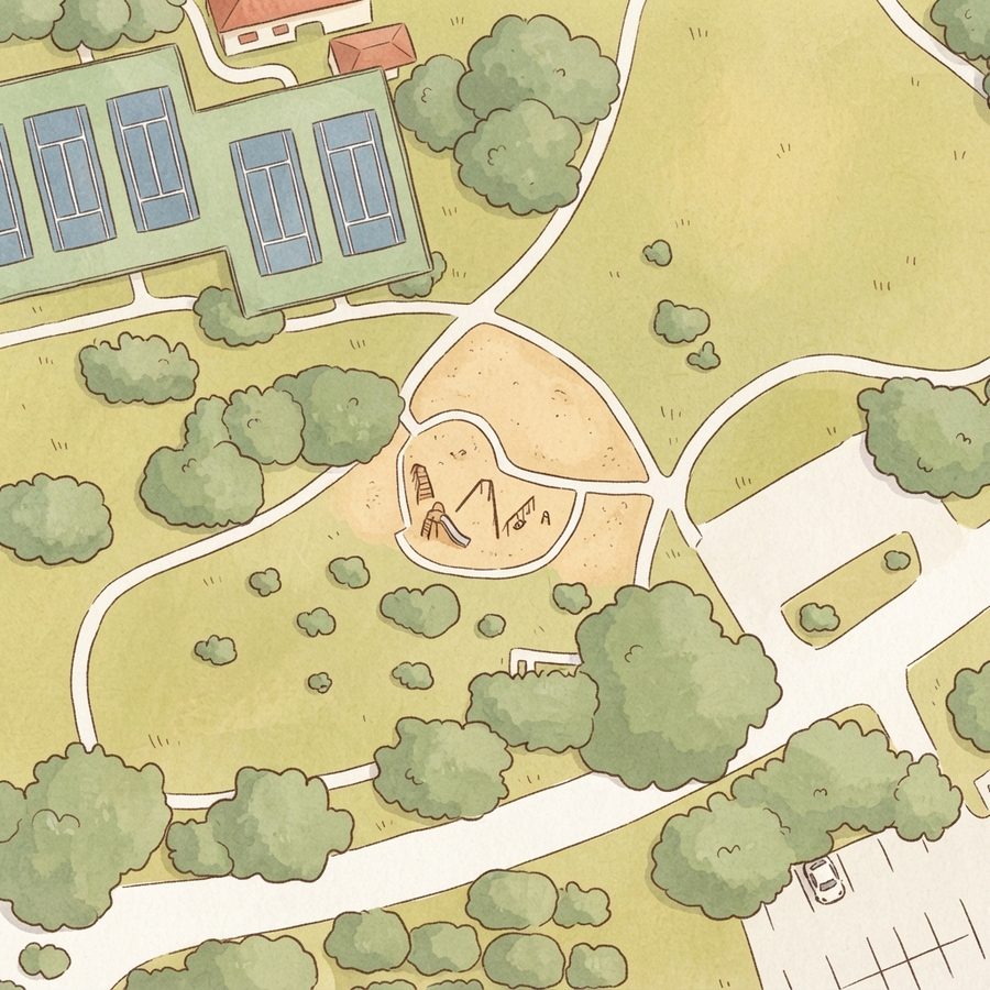 Illustrated map of Samuell-Grand Park