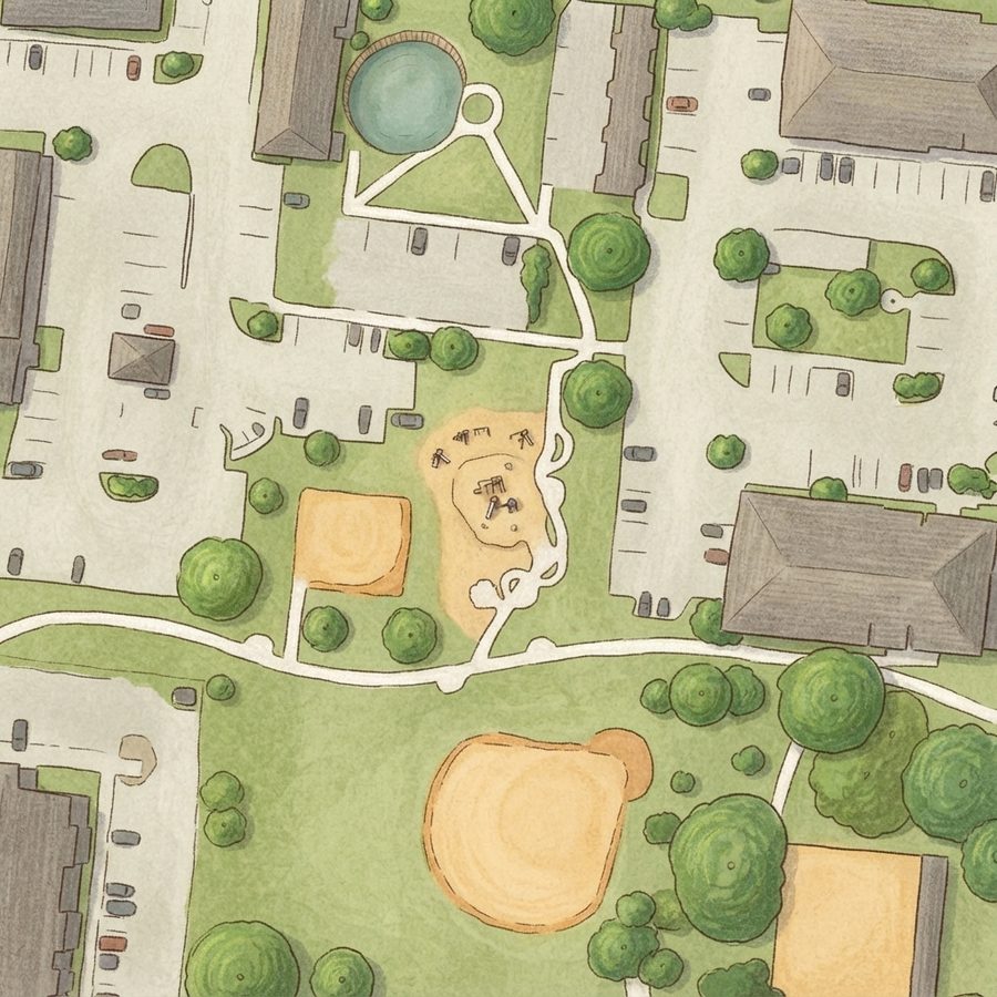 Illustrated map of San Juan Brady Park