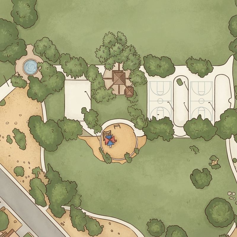 Illustrated map of San Marcos Park