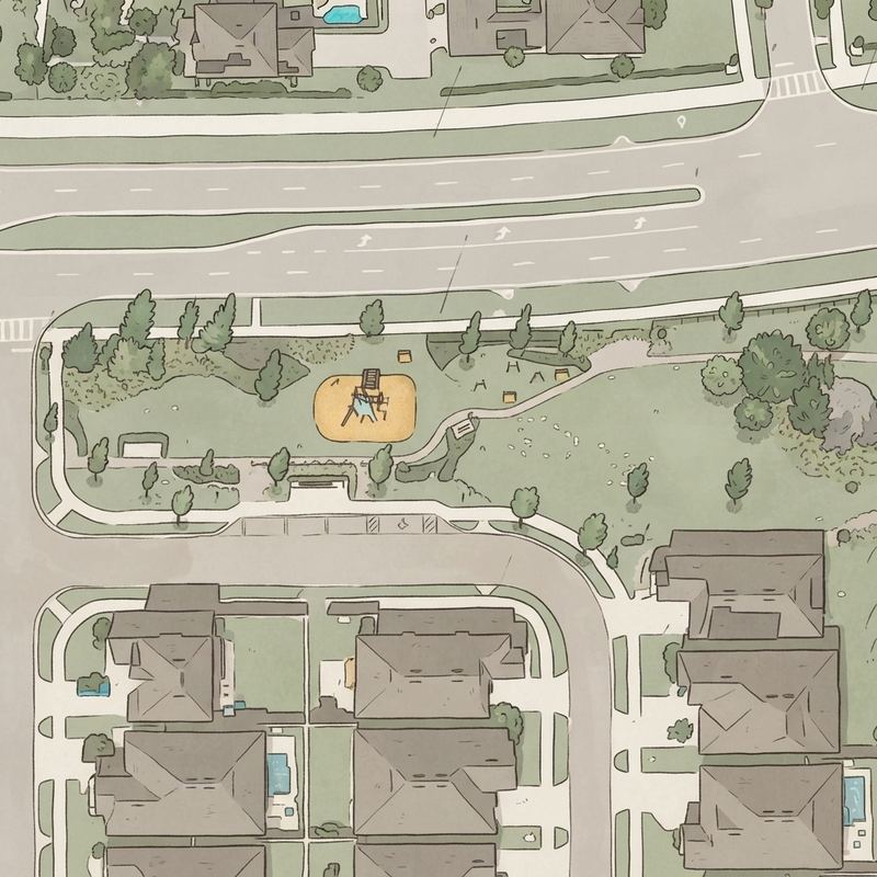 Illustrated map of Sanctuary Community Playground