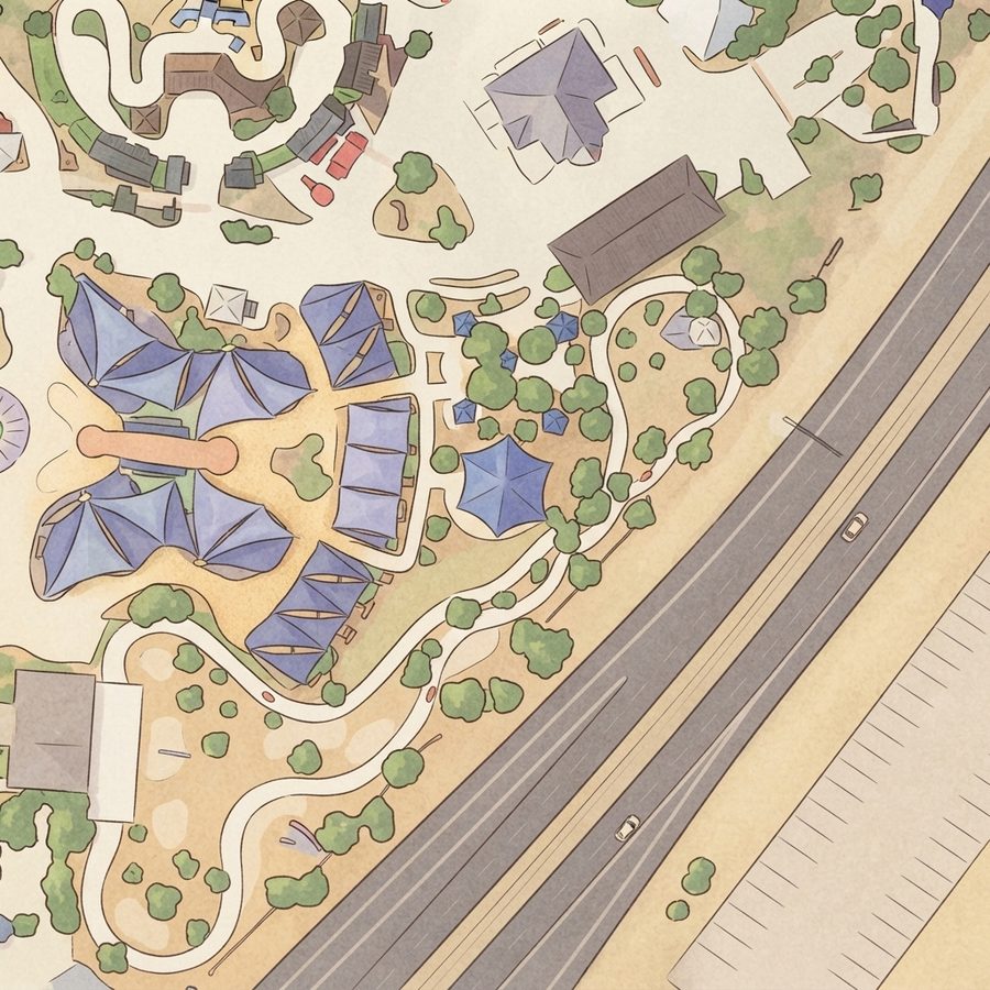 Illustrated map of Sand Circle @MorgansWonderland