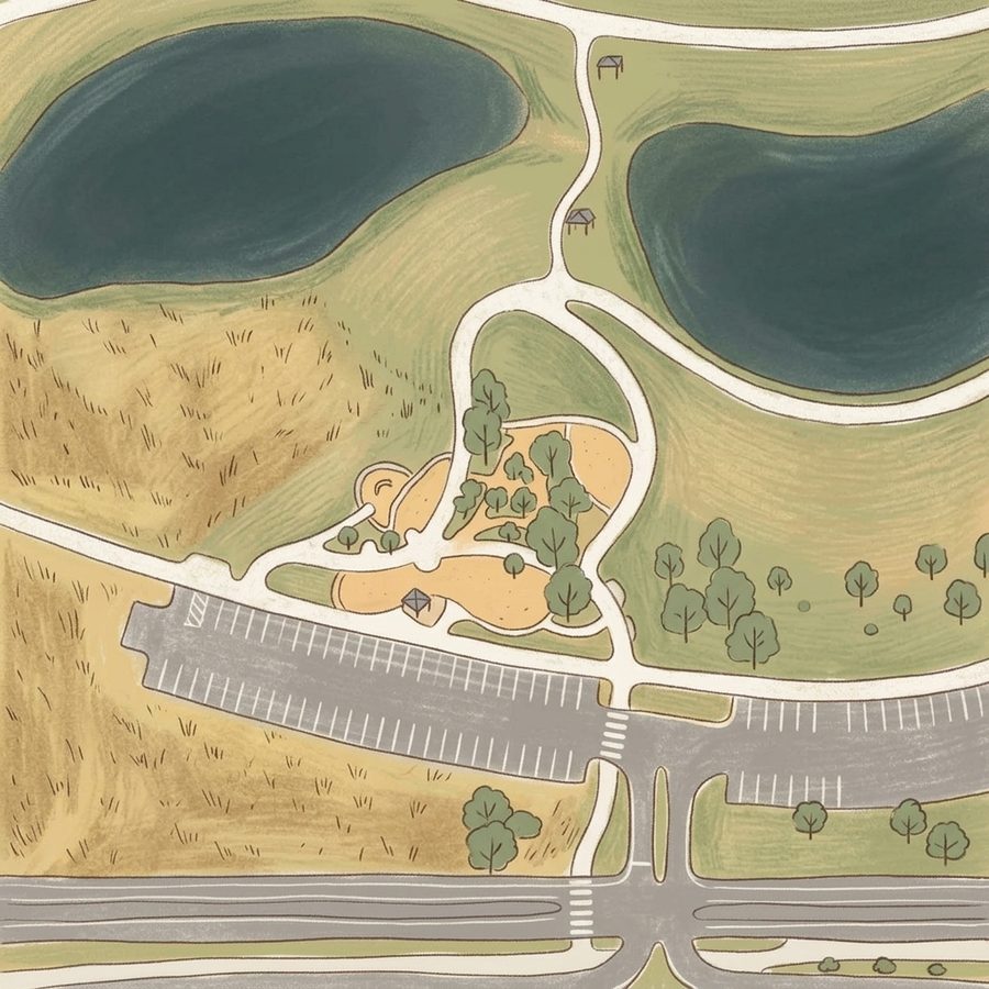 Illustrated map of Sand Creek Park