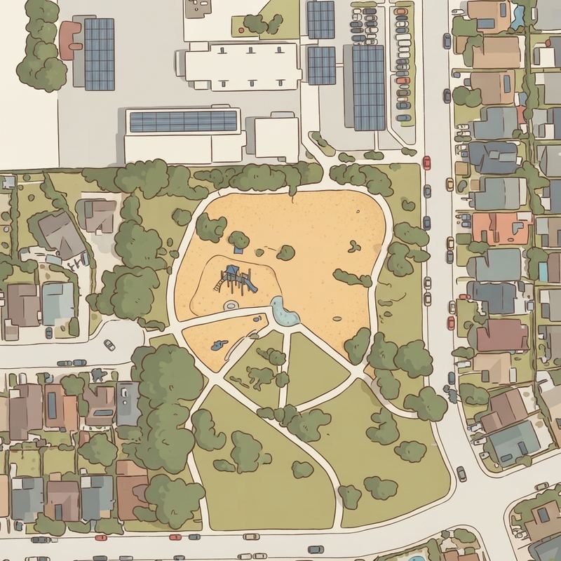 Illustrated map of Sandburg Park