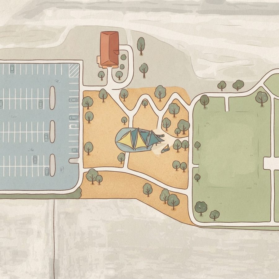 Illustrated map of Sandstone Ridge Park