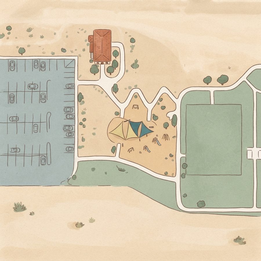 Illustrated map of Sandstone Ridge Park playground