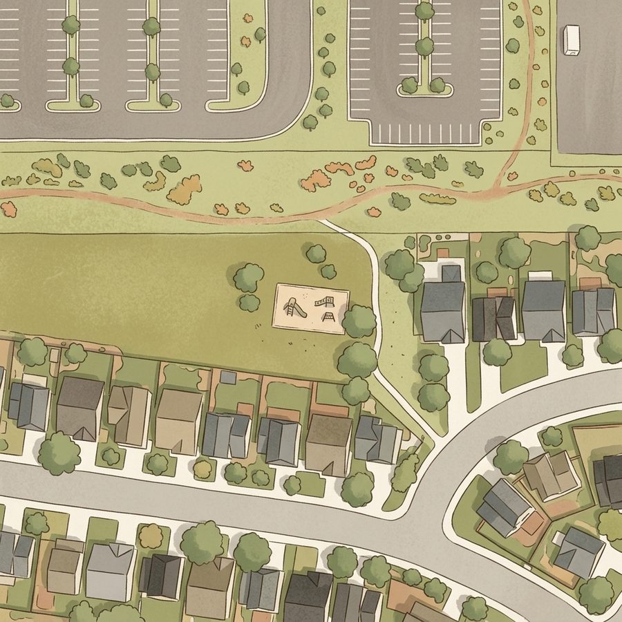 Illustrated map of Sandy Creek Children's Park