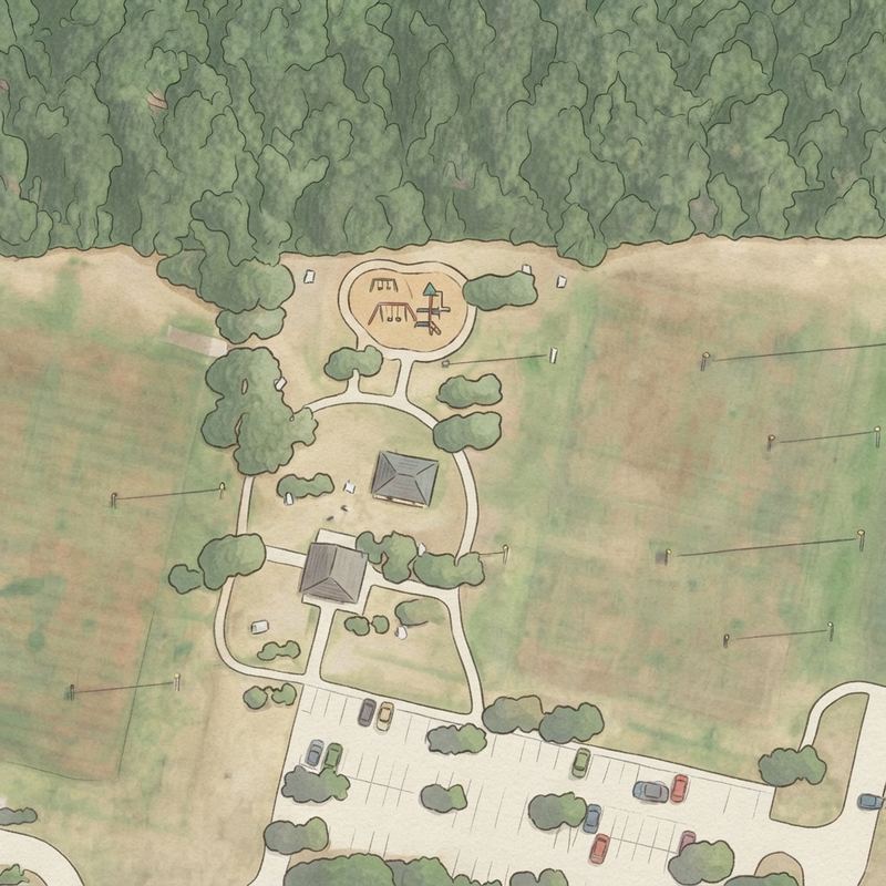 Illustrated map of Sandy Lake Cricket Ground