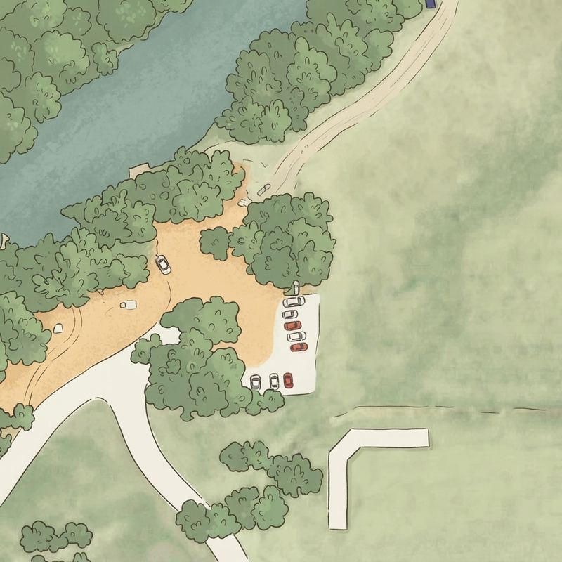 Illustrated map of Sandy Lake Cricket Practice