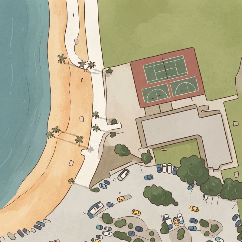 Illustrated map of Santa Clara Point Playground