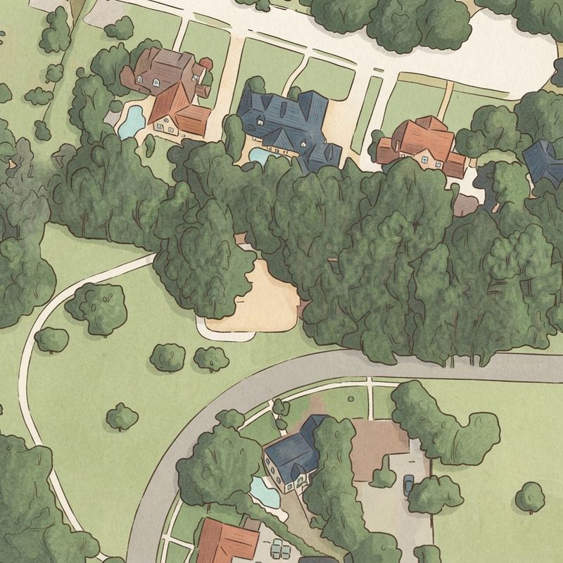 Illustrated map of Sante Fe Park