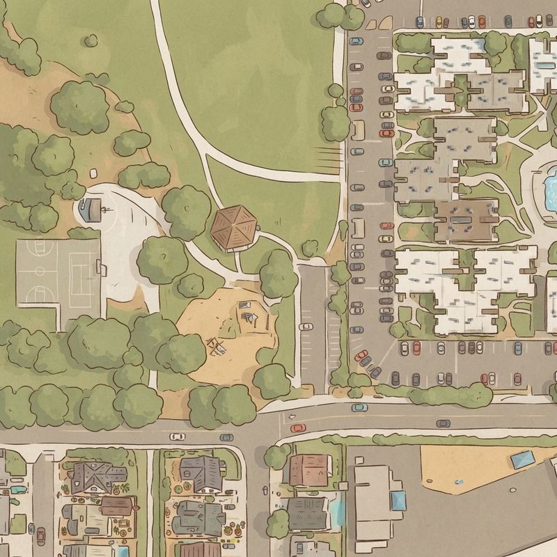 Illustrated map of Santee Skatepark