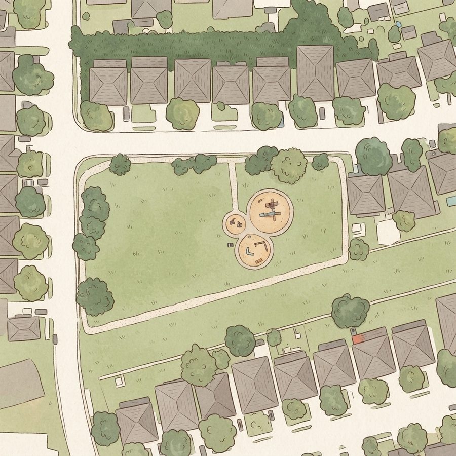 Illustrated map of Sattler Park