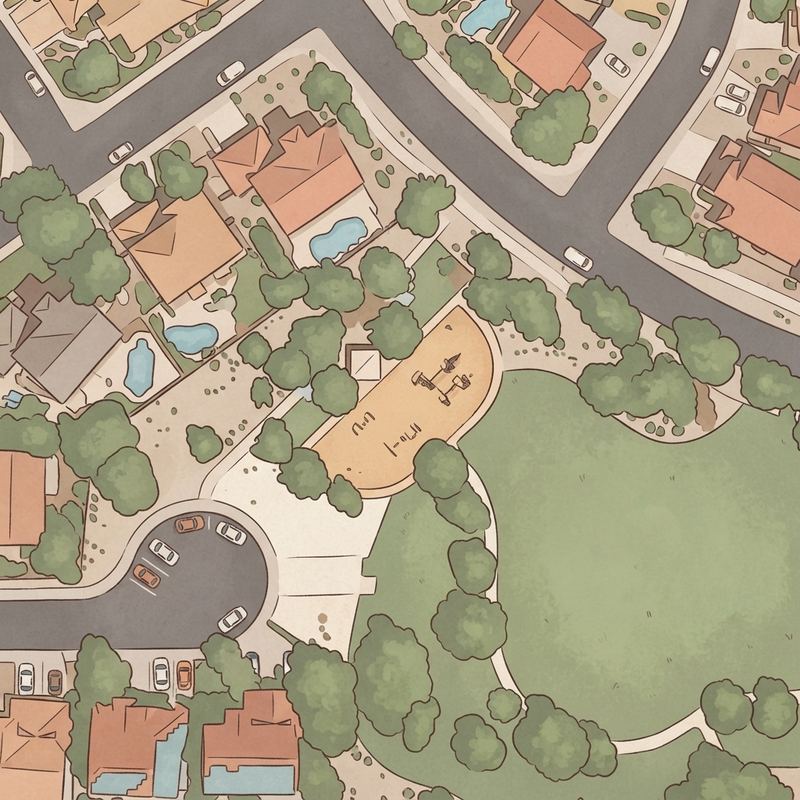 Illustrated map of Saul Park