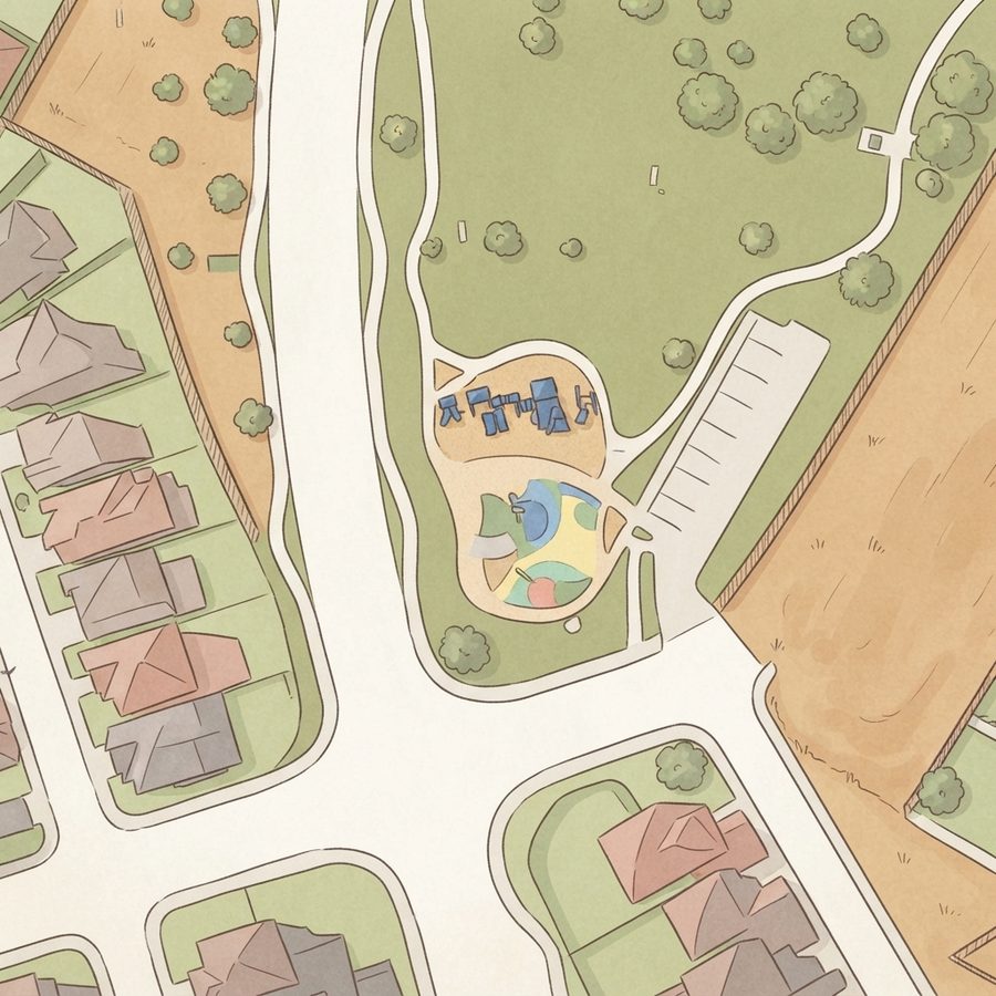 Illustrated map of Savannah Park