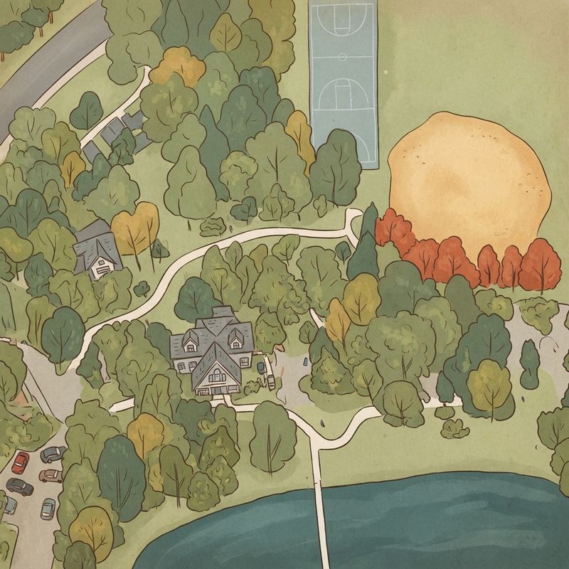 Illustrated map of Sawyer Lake Park