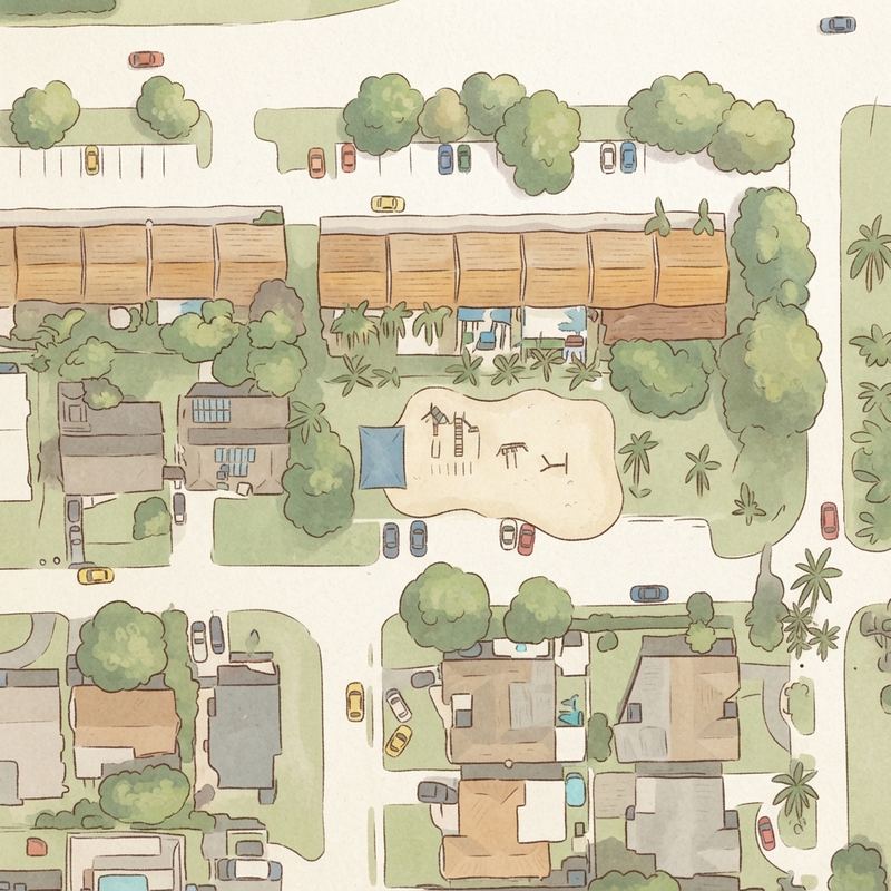 Illustrated map of Sawyer Park