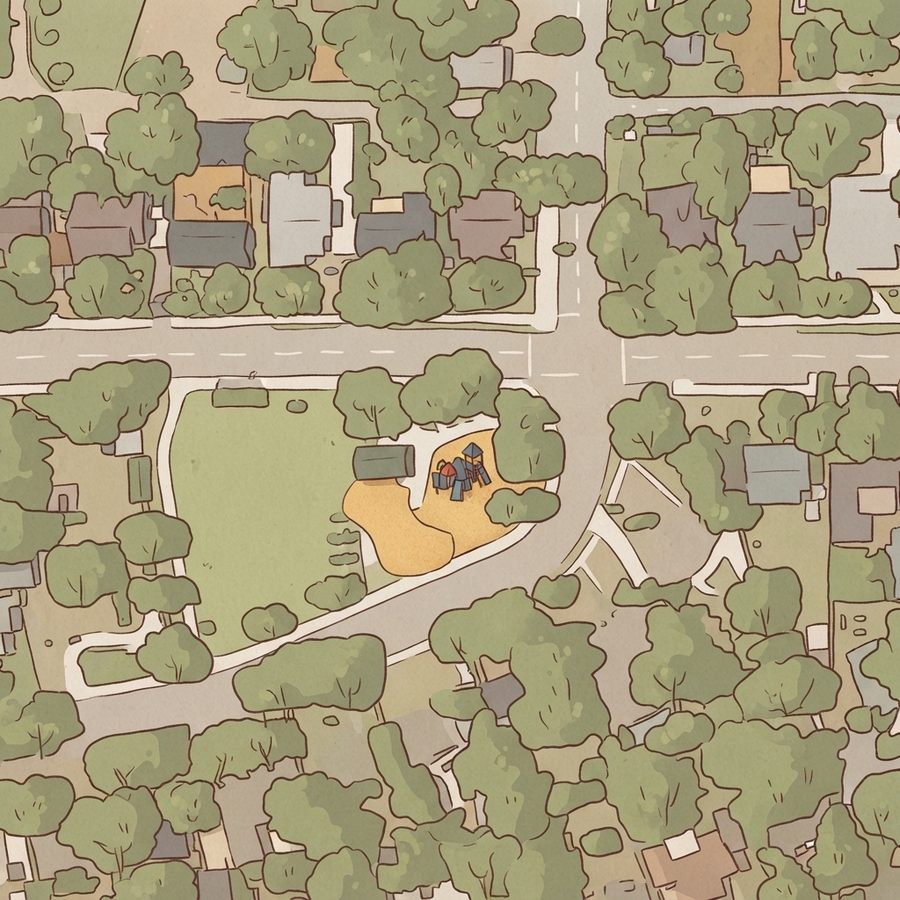 Illustrated map of Scates Park