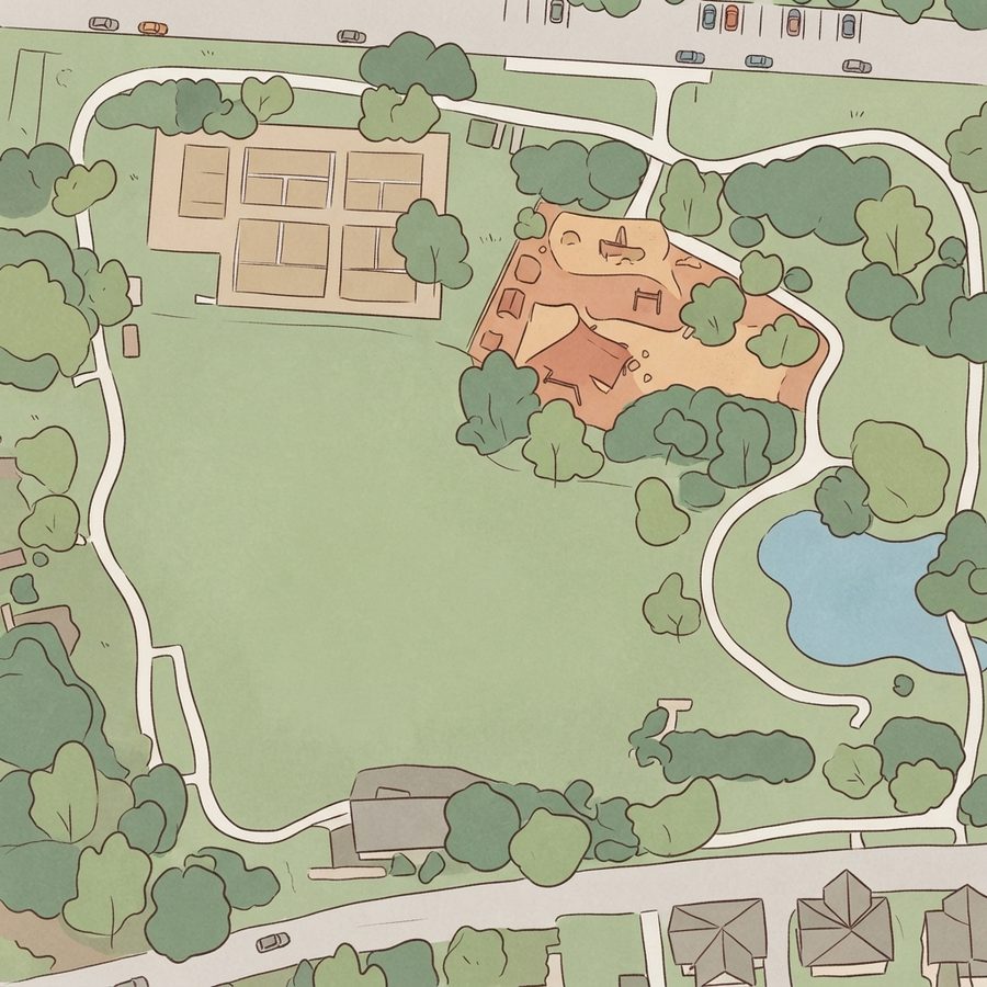 Illustrated map of Scenic Woods Park