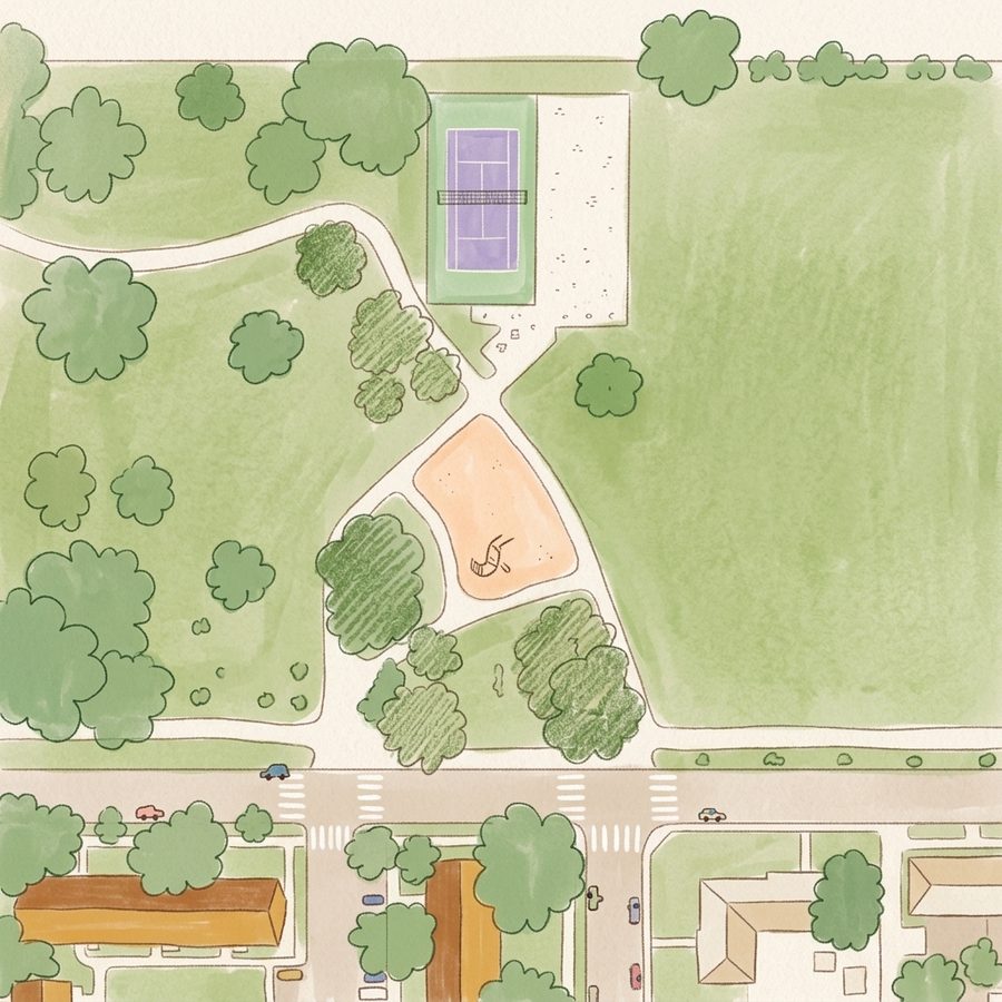 Illustrated map of Schafer Park