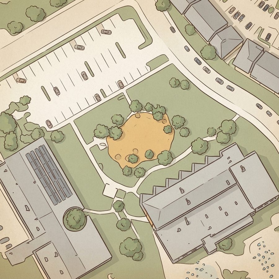 Illustrated map of Schertz Library Park
