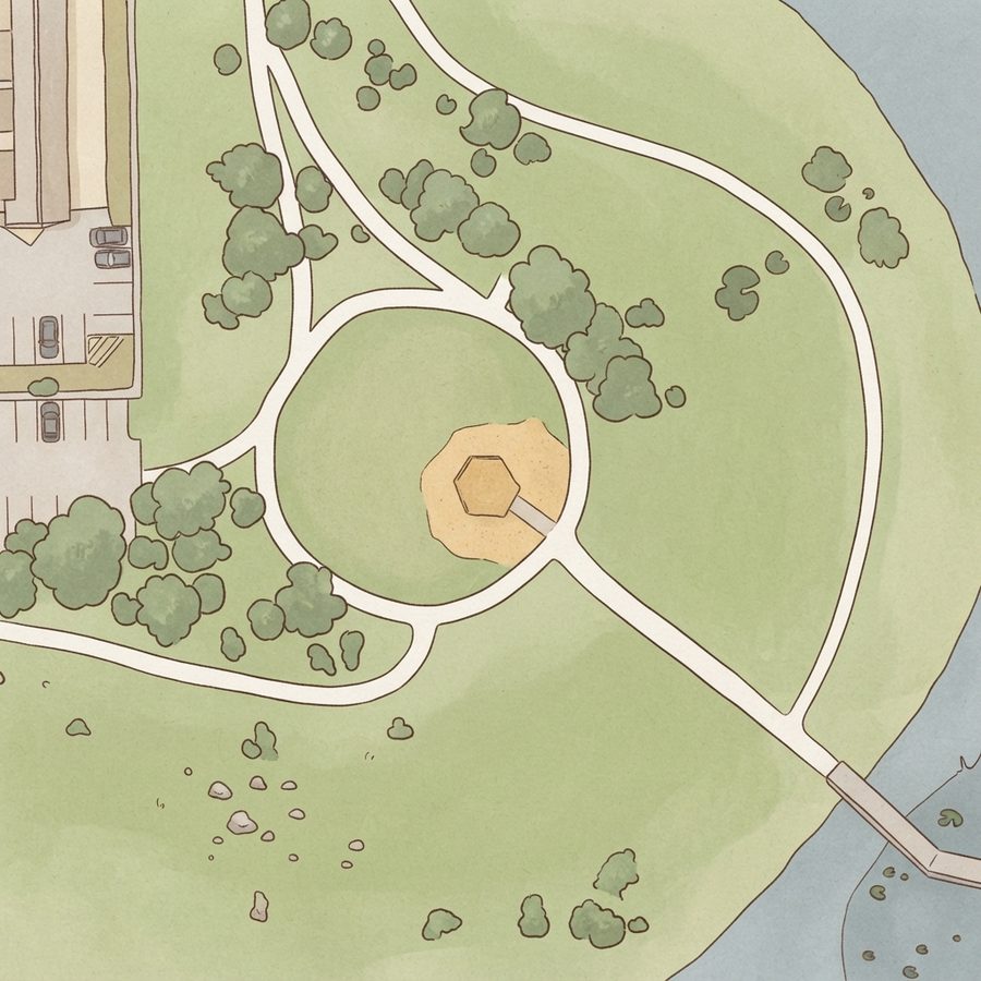 Illustrated map of Schwartz Gazebo @ Willow Waterhole Greenway