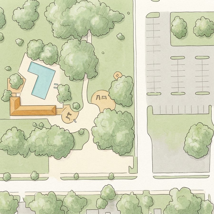 Illustrated map of Schwartz Park