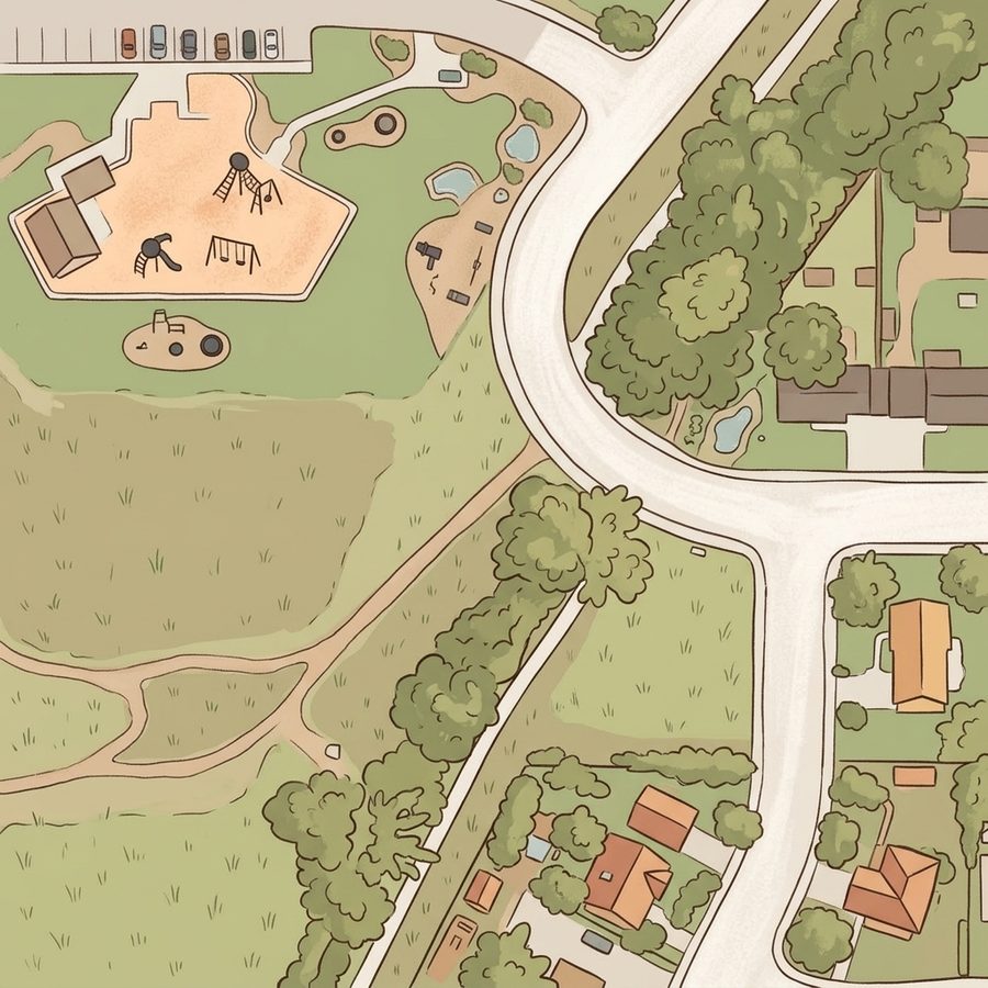 Illustrated map of Scout Park