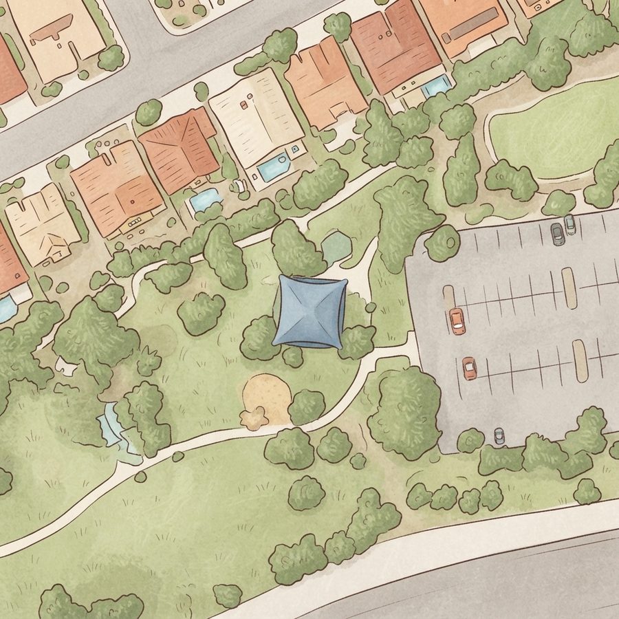 Illustrated map of Seastrand Community Park playground