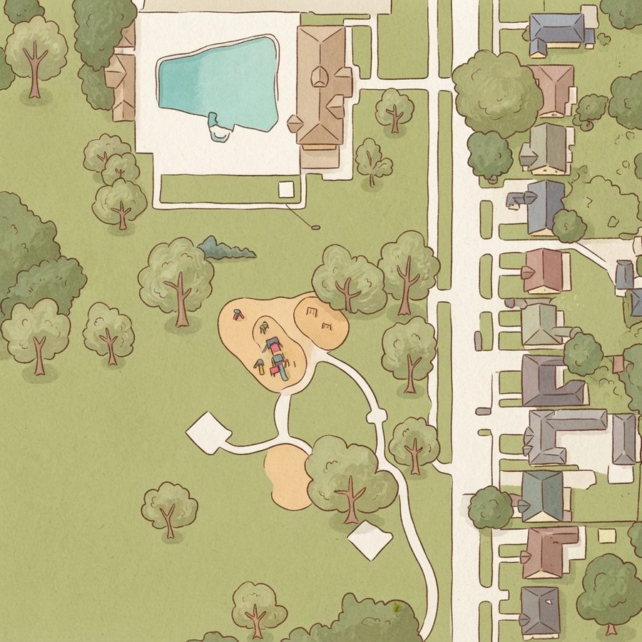 Illustrated map of Selena Quintanilla Perez Park