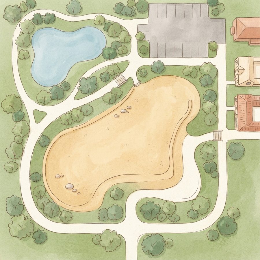 Illustrated map of Sentiero Park