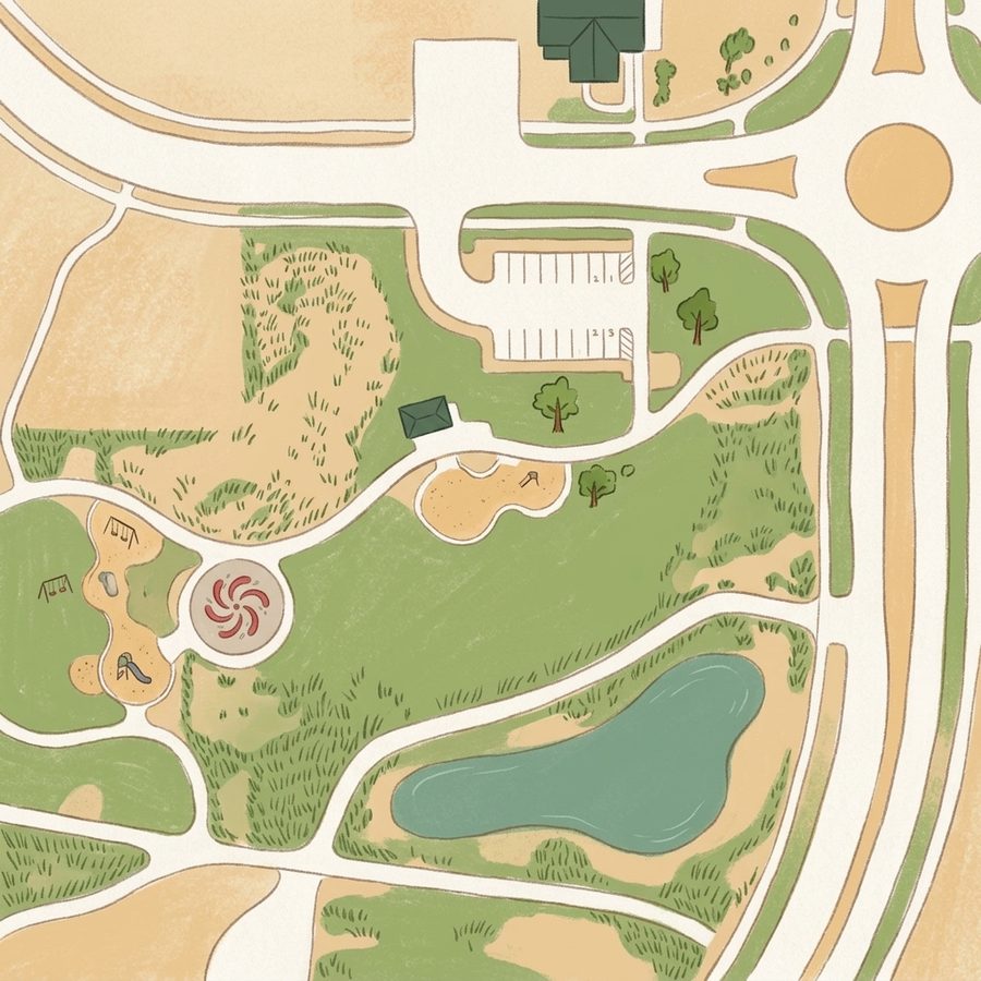 Illustrated map of Serene Park
