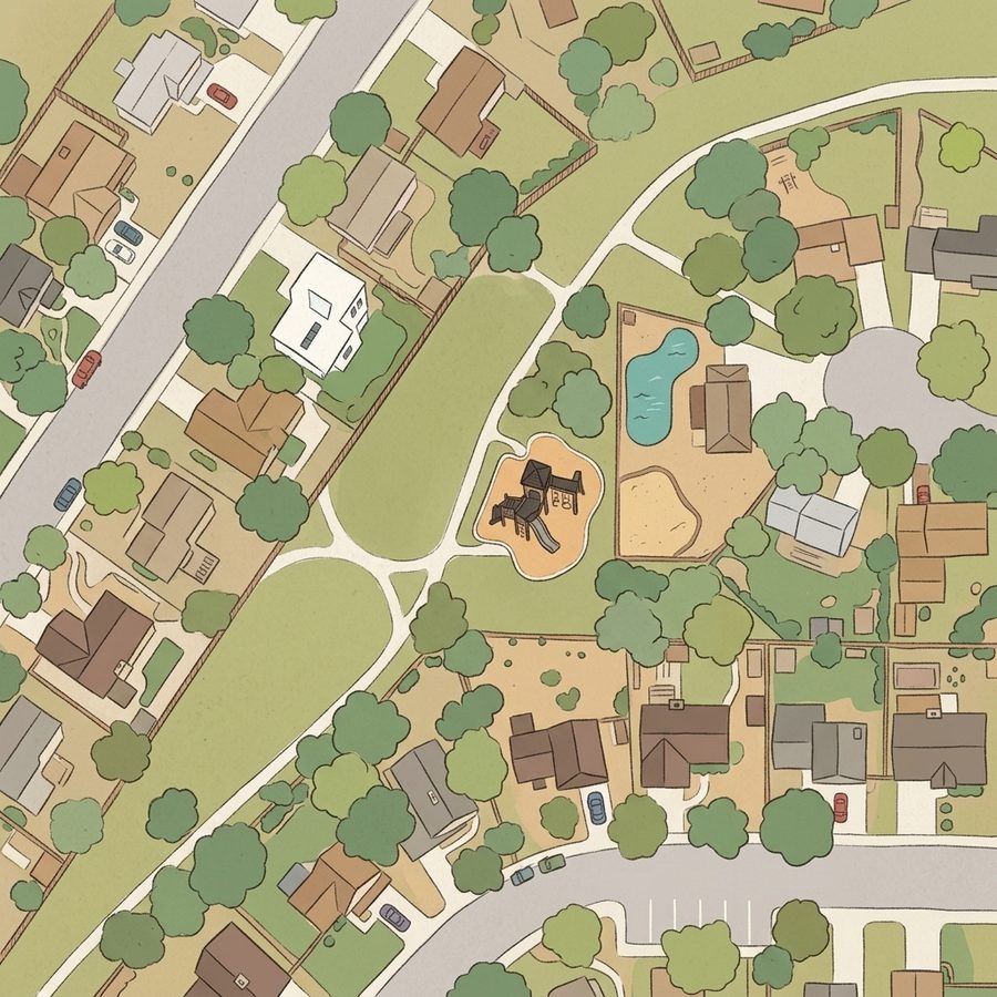Illustrated map of Seven Hills Kiddie Playground
