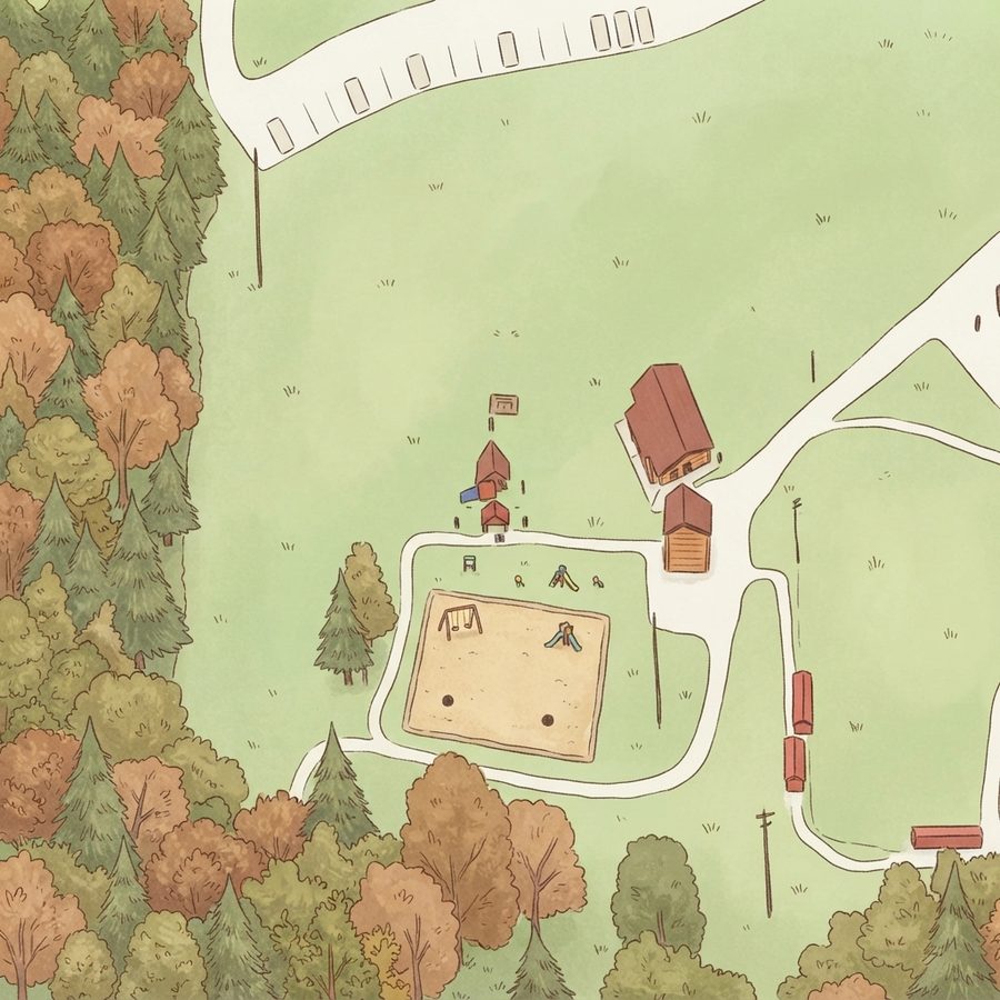 Illustrated map of Seven Oaks Park