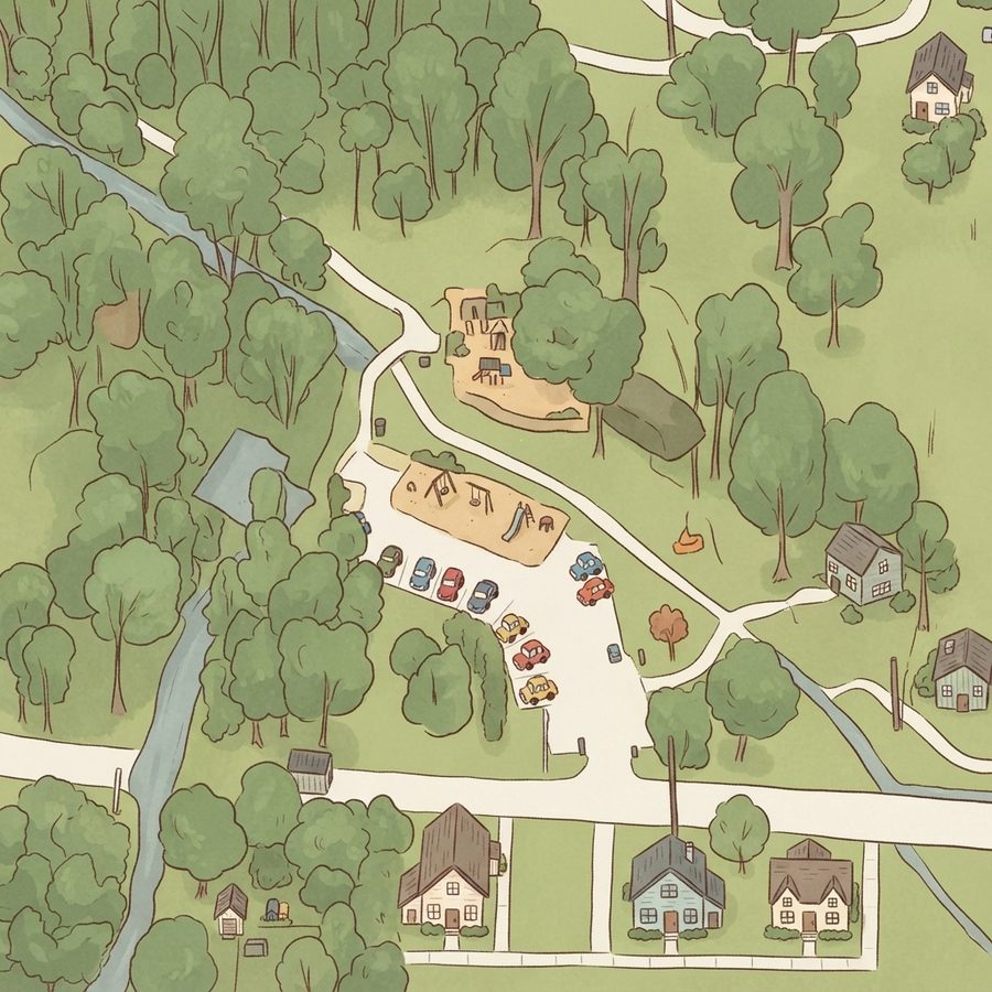 Illustrated map of Sevier Park Playground