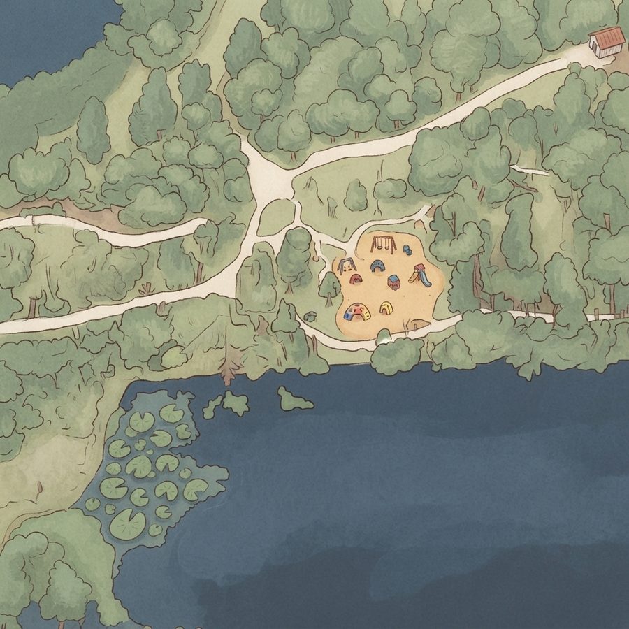 Illustrated map of Shadow Bay Park