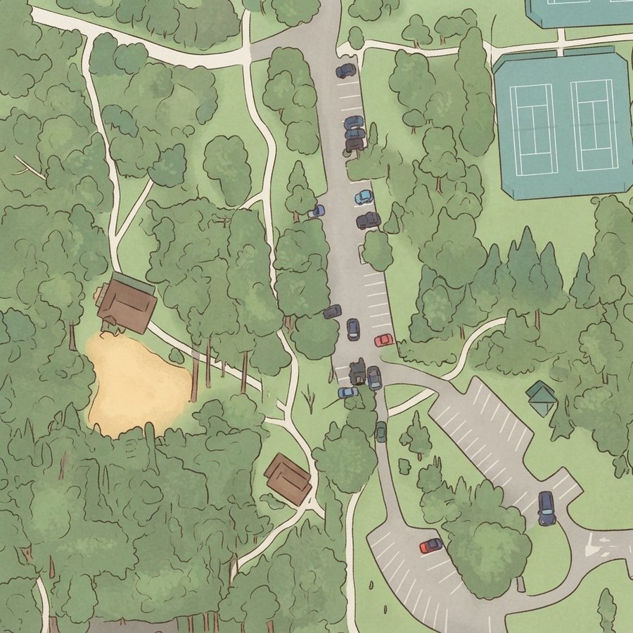 Illustrated map of Shadow Bay Park Pavilion
