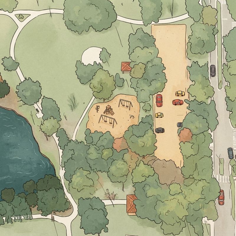 Illustrated map of Shady Park
